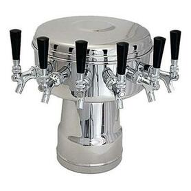 6 TAP POLISHED SS MUSHROOM TOWER GLYCOL COOLED