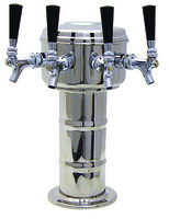 4 TAP POLISHED SS MINI MUSHROOM TOWER GLYCOL COOLED