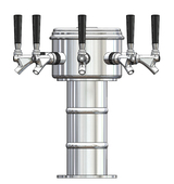 5 TAP POLISHED SS MINI MUSHROOM TOWER GLYCOL COOLED