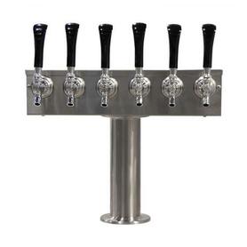 6 TAP BRUSHED SS 3" DIA. PEDESTAL "T" TOWER AIR COOLED
