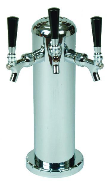 3 TAP BRUSHED SS 4" DIA. COLUMN TOWER AIR COOLED