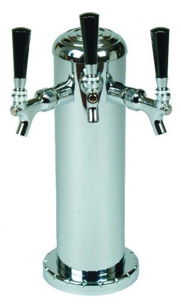 3 TAP POLISHED SS 4" DIA. COLUMN TOWER AIR COOLED