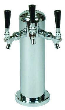 3 TAP POLISHED SS 4" DIA. COLUMN TOWER AIR COOLED