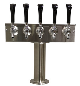5 TAP BRUSHED SS 3" DIA. PEDESTAL "T" TOWER AIR COOLED