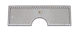 24" x 8"- 6" DIA CUT-OUT BRUSHED SS DRIP TRAY WITH DRAIN