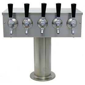 5 TAP BRUSHED SS[4"D]T-TOWER GLYCOL COOLED