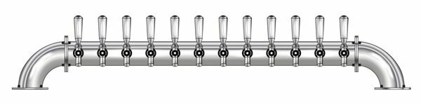 12 TAP POLISHED SS LOW BRIDGE TOWER GLYCOL COOLED