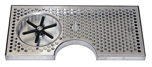 15" x 7-1/2"(4-1/2"c/o) BRUSHED SS SPRAY DRIP TRAY