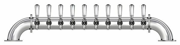 10 TAP POLISHED SS LOW BRIDGE TOWER AIR COOLED