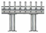 8 TAP BRUSHED SS[3"D]12"CTR DBL PED T-TOWER AIR COOLED