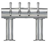 4 TAP BRUSHED SS[3"D]13"CTR DBL PED T-TOWER AIR COOLED