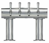 4 TAP BRUSHED SS[3"D]13"CTR DBL PED T-TOWER AIR COOLED