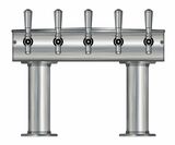 5 TAP BRUSHED SS[3"D]13"CTR DBL PED T-TOWER AIR COOLED