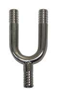 304SS 3/8" BARB "U" WITH 3/8" BARB STEM