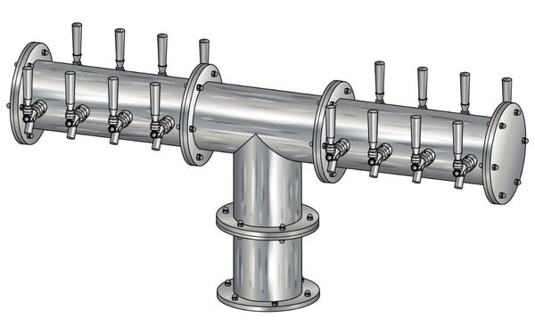 16T BRUSHED SS 6" Dia.(8+8)DBL SERV. EAGLE "T" TOWER CLD
