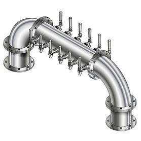 12 TAP POLISHED SS 6"Dia.(6+6)DBL SERV GOLDEN GATE TOWER CLD