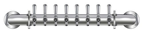 8 TAP POLISHED SS RAIL WALL MT TOWER CLD