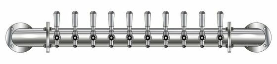 10 TAP POLISHED SS RAIL WALL MT TOWER CLD