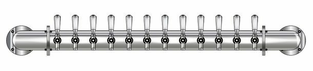 12 TAP POLISHED SS RAIL WALL MT TOWER AIR