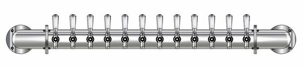 12 TAP POLISHED SS RAIL WALL MT TOWER AIR