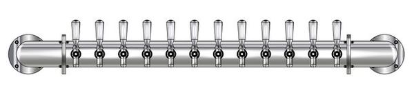 12 TAP POLISHED SS RAIL WALL MT TOWER AIR