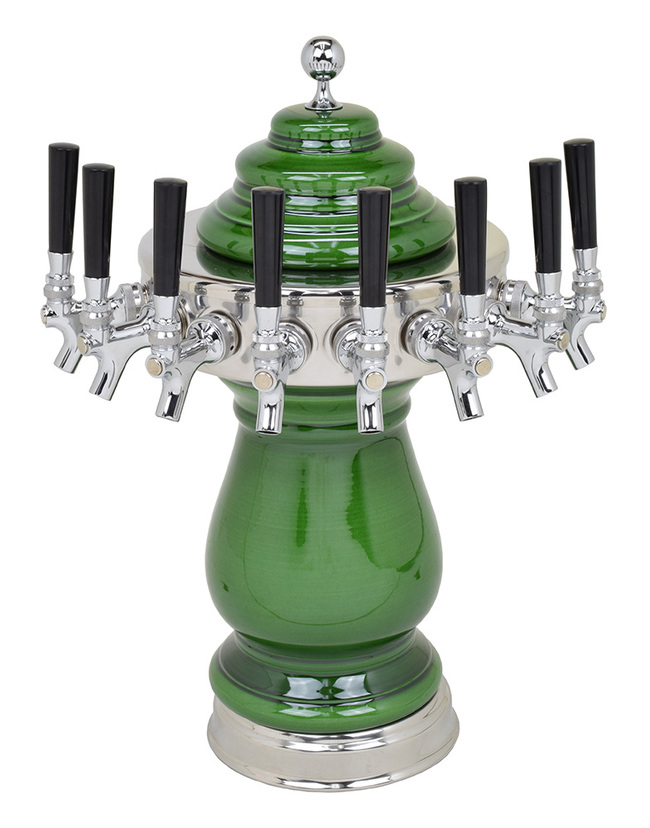 8T ANT GREEN TWR W/CHROME RING AIR-NO TAPS