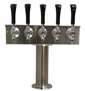 5 TAP BRUSHED SS[3" D]T-TOWER GLYCOL COOLED