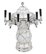 6T WHT MARBLE TWR W/CHROME RING AIR-NO TAPS