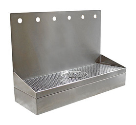 6H(4"OC)24" BRUSHED SS WALL MT SPRAY DRIP TRAY-17"H