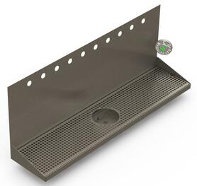 10H(4"OC)40" BRUSHED SS WALL MT SPRAY DRIP TRAY-17"H