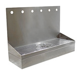 12H(4"OC)48" BRUSHED SS WALL MT SPRAY DRIP TRAY-17"H