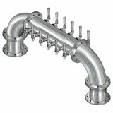 12 TAP BRUSHED SS 6" Dia.(6+6)DBL SERV GOLDEN GATE TOWER CLD