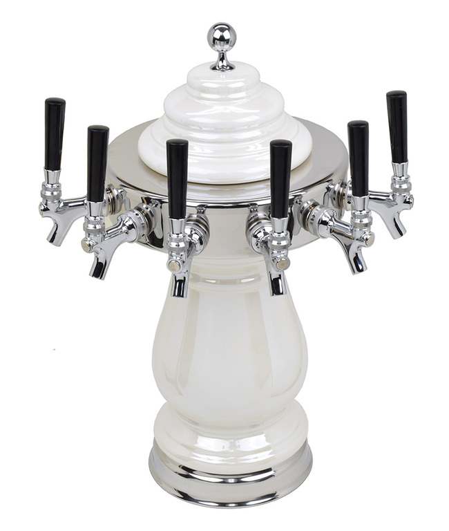 6T PEARL WHT TWR W/CHROME RING CLD-NO TAPS