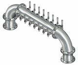 16 TAP BRUSHED SS 6" Dia(8+8) DBL SERV GOLDEN GATE TOWER CLD