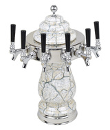 6T WHT MARBLE TWR W/CHROME RING CLD-NO TAPS