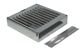5-5/8"sq BRUSHED SS W/M DRIP TRAY-NO DRAIN