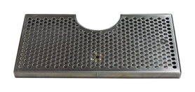 15" x 7-1/2"(4-1/2"c/o) BRUSHED SS DRIP TRAY-NO DRAIN