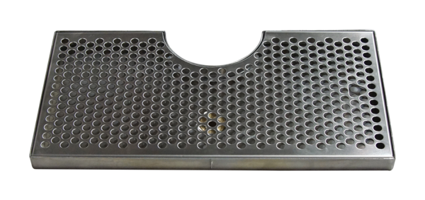 15" x 7-1/2"(4-1/2"c/o) BRUSHED SS DRIP TRAY-NO DRAIN