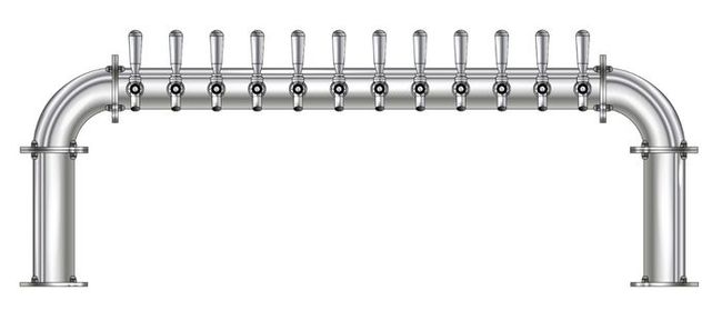 12 TAP 3" DIA. POLISHED SS BRIDGE TOWER GLYCOL COOLED