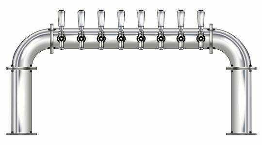 8 TAP 3" DIA. POLISHED SS BRIDGE TOWER GLYCOL COOLED