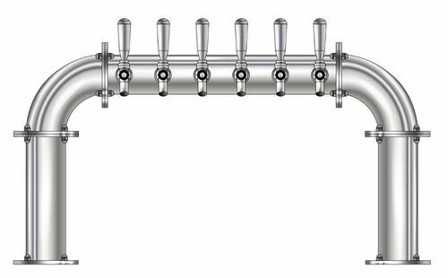 6 TAP 3" DIA. POLISHED SS BRIDGE TOWER GLYCOL COOLED