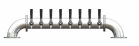 8 TAP POLISHED SS LOW BRIDGE TOWER GLYCOL COOLED