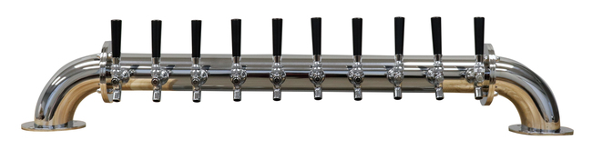 10 TAP POLISHED SS LOW BRIDGE TOWER GLYCOL COOLED