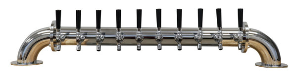 10 TAP POLISHED SS LOW BRIDGE TOWER GLYCOL COOLED