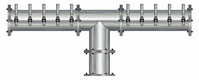 20T BRUSHED SS 6" Dia.(10+10)DBL SERV. EAGLE "T"TOWER CLD