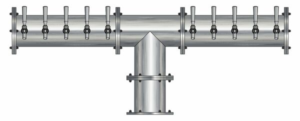 20T BRUSHED SS 6" Dia.(10+10)DBL SERV. EAGLE "T"TOWER CLD