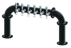 6 TAP(3"OC) MATTE BLACK BRIDGE TOWER GLYCOL COOLED