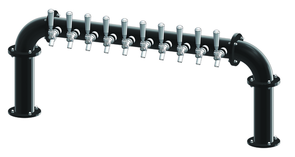 10 TAP(3"OC) MATTE BLACK BRIDGE TOWER GLYCOL COOLED