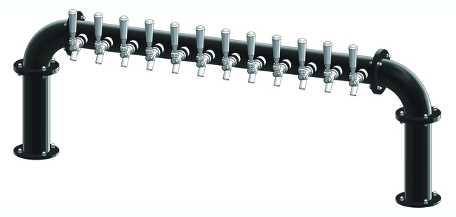 12 TAP(3"OC) MATTE BLACK BRIDGE TOWER GLYCOL COOLED