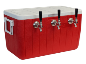 48qt PLASTIC JOCKEY BOX-3 TAP 50' SS COILS  with 304SS PARTS